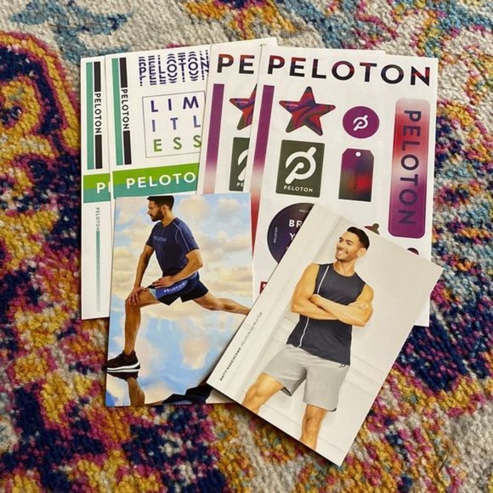 Peloton stickers and MATTY MAGGIACOMO card